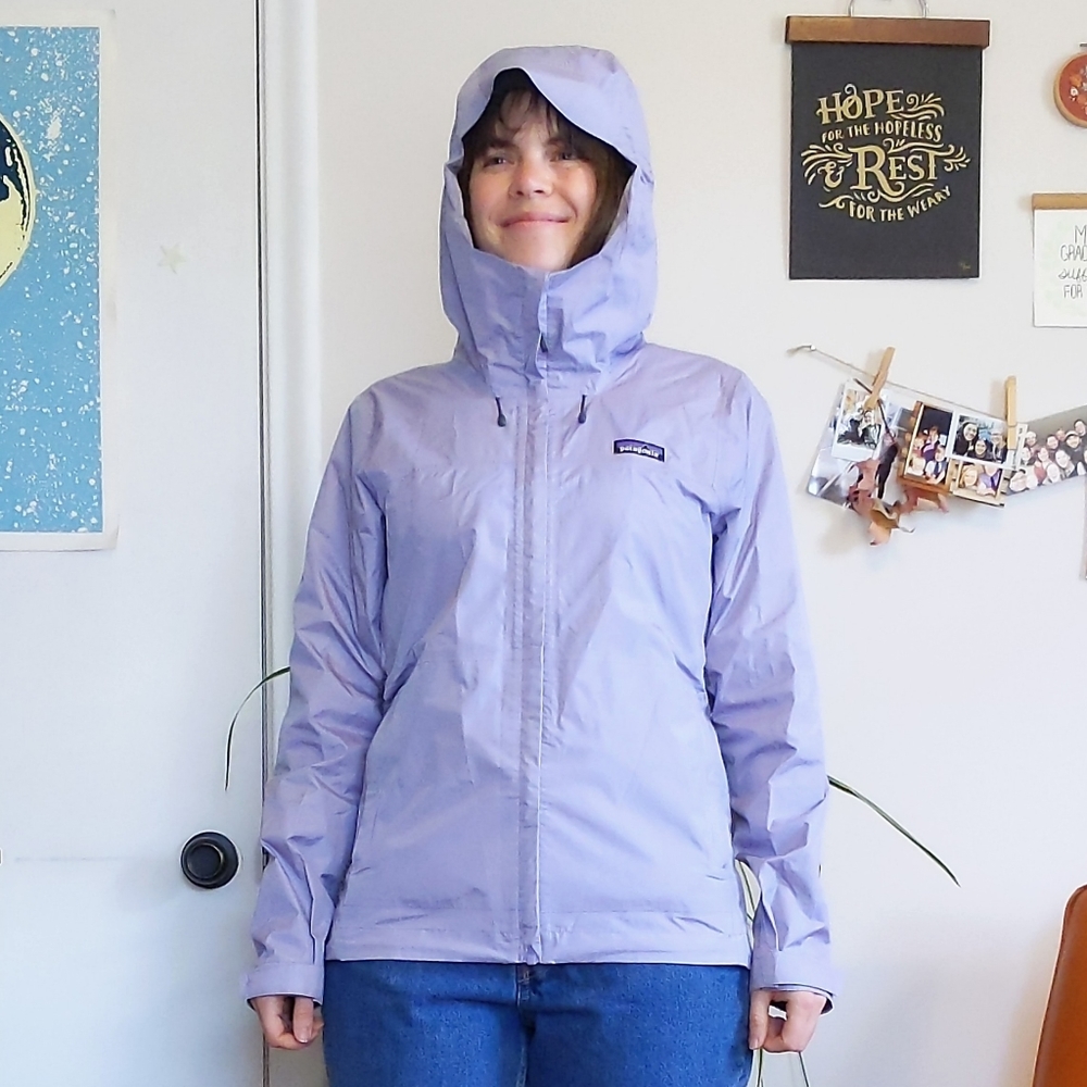 Patagonia lavender rain jacket